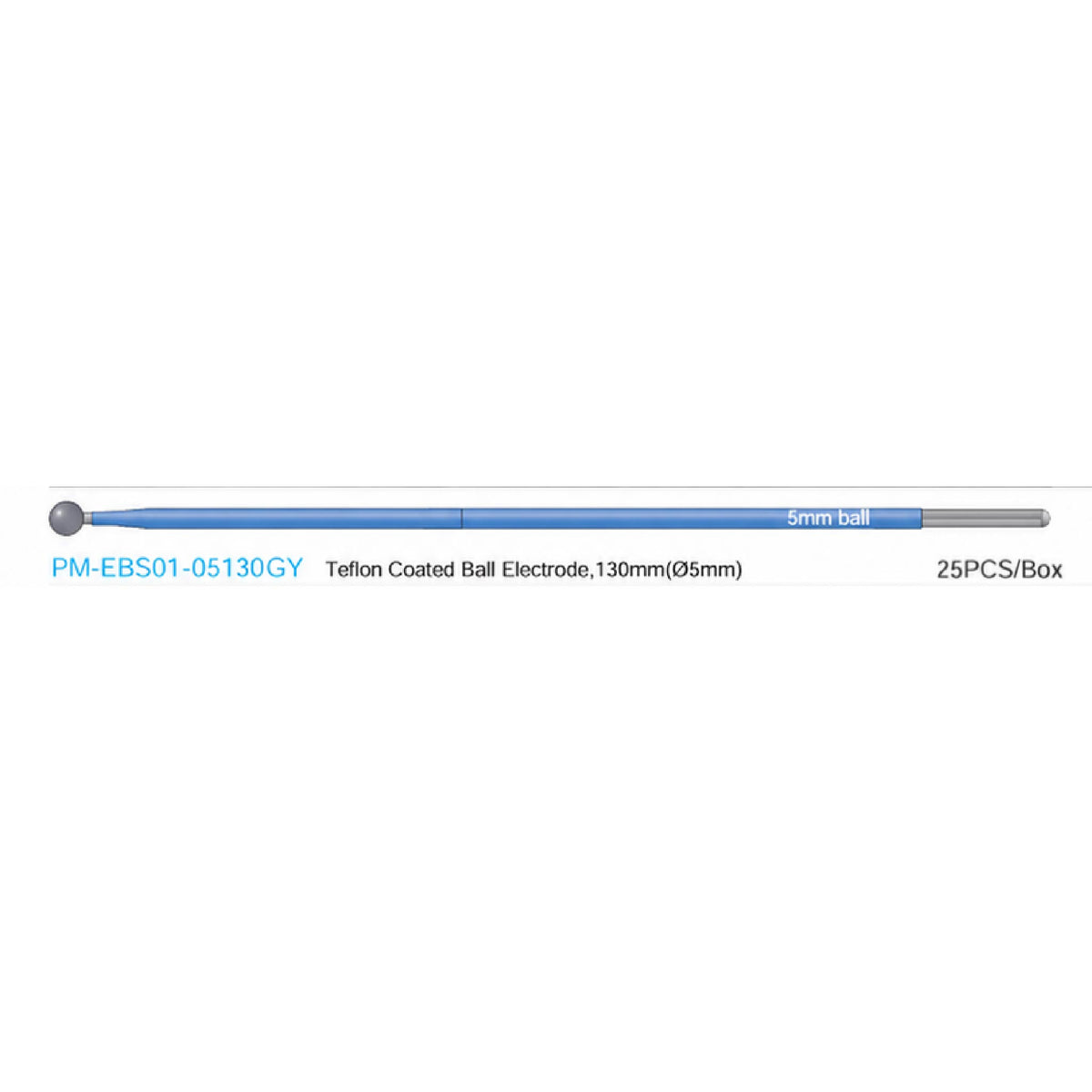 Teflon Coated Ball Electrode, 130mm (Box of 25)